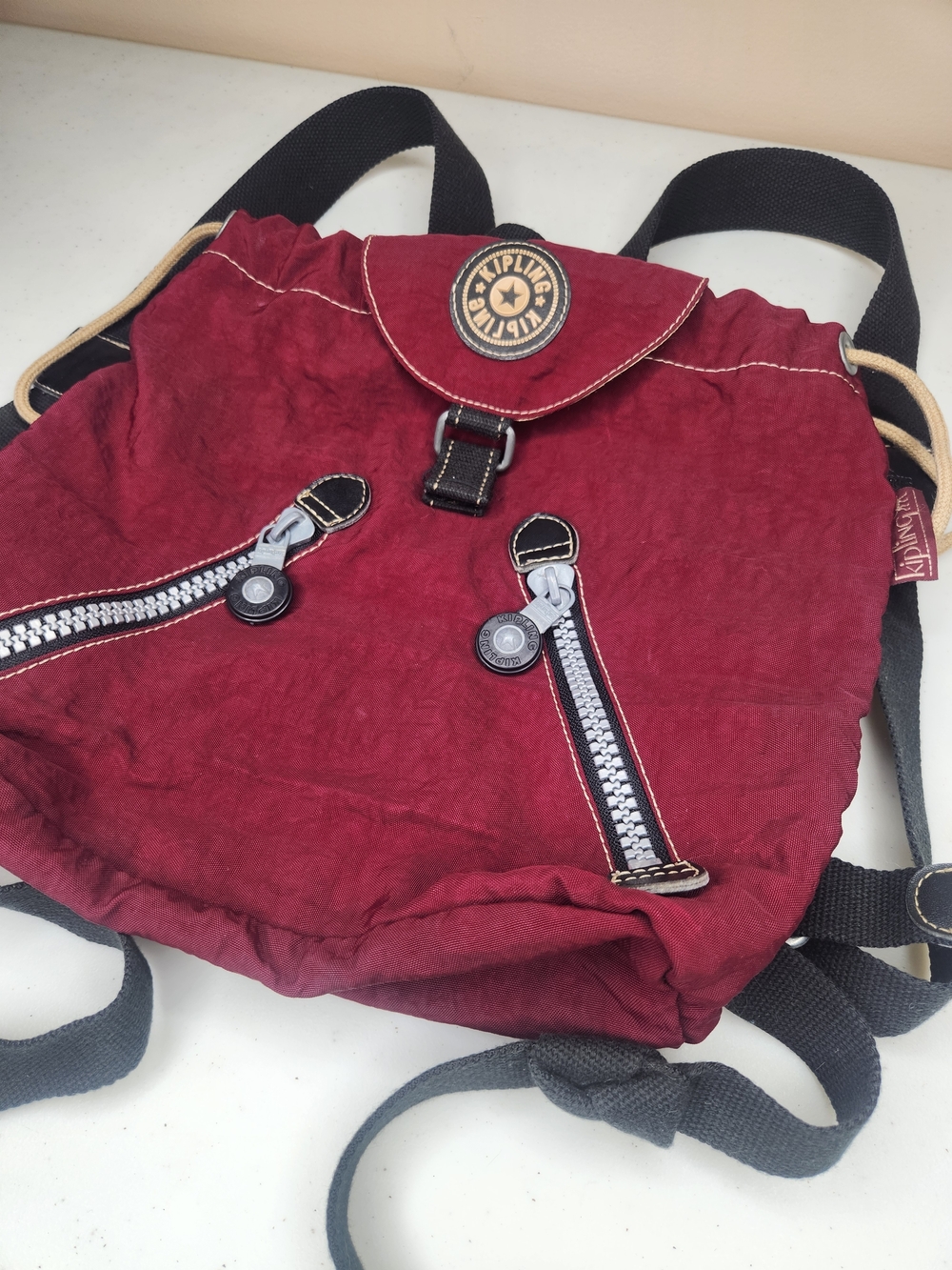 Kipling Mini Backpack Red Nylon – Lightweight Travel Bag